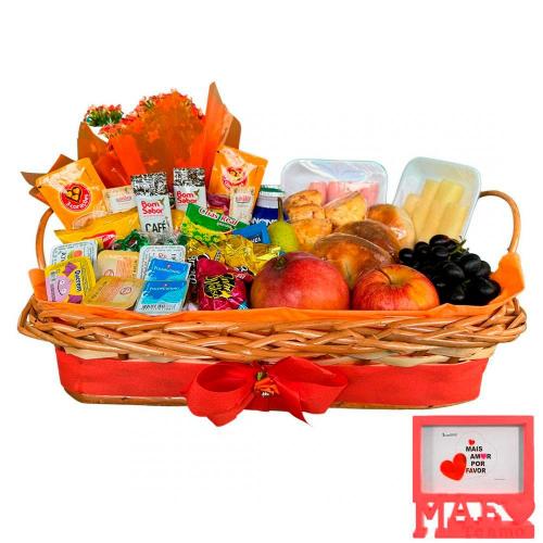 Cesta do Dia das Mães com Porta-Retrato de Gratidão